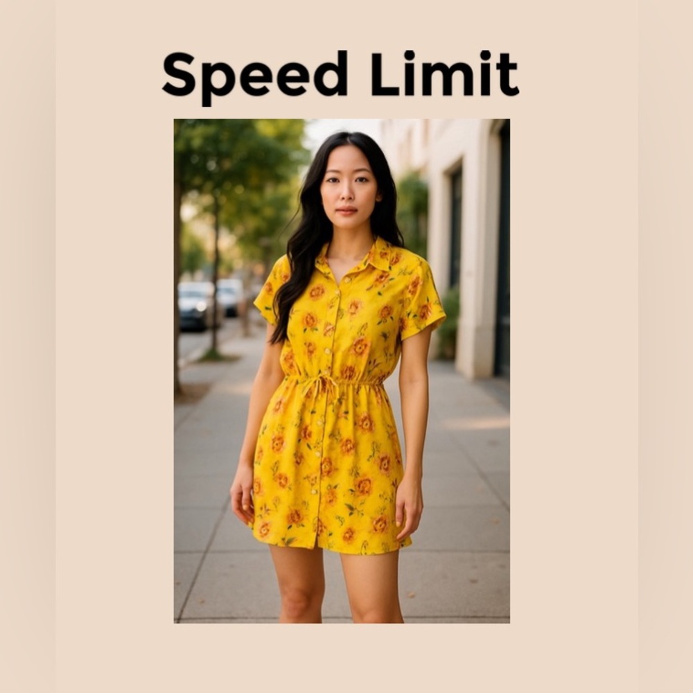 Speed Limit Women’s Button Down Shirt Dress Size Large